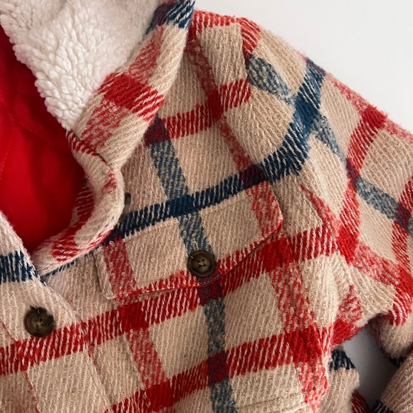 Sundance Plaid Days Hooded Coat Size Small Wool Blend Long Button Jacket EUC - Picture 3 of 6